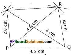AP Board 8th Class Maths Solutions Chapter 3 Construction of Quadrilaterals Ex 3.3 4