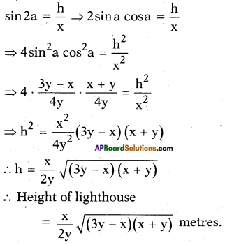 AP SSC 10th Class Maths Solutions Chapter 12 Applications of Trigonometry Optional Exercise 7
