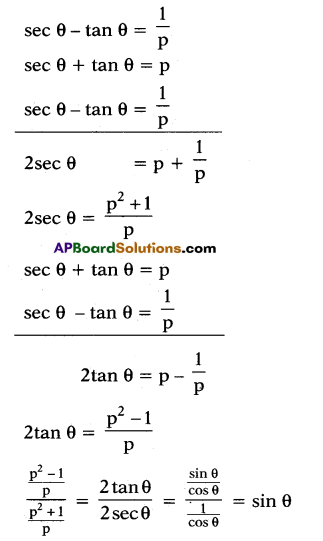 AP 10th Class Maths Important Questions Chapter 11 Trigonometry 11