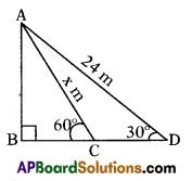 AP 10th Class Maths Important Questions Chapter 12 Applications of Trigonometry 10
