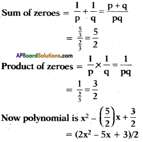 AP 10th Class Maths Important Questions Chapter 3 Polynomials 4