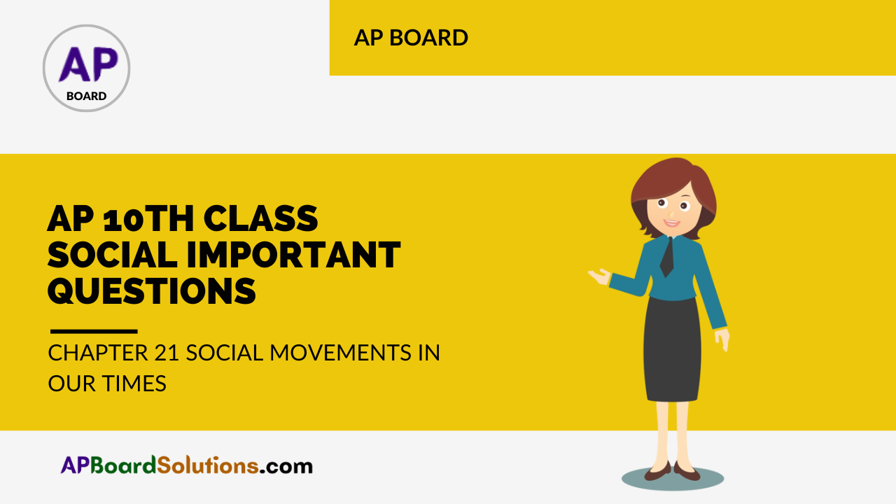 AP 10th Class Social Important Questions Chapter 21 Social Movements in Our Times