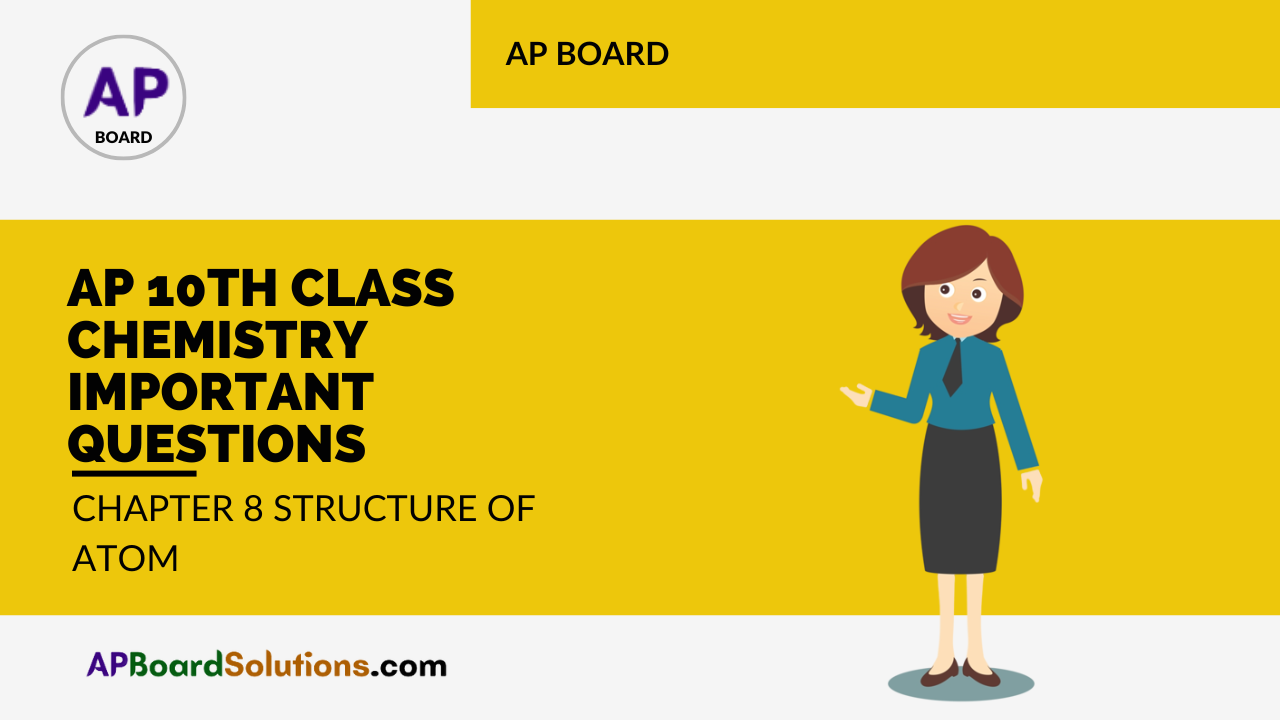 AP 10th Class Chemistry Important Questions Chapter 8 Structure of Atom