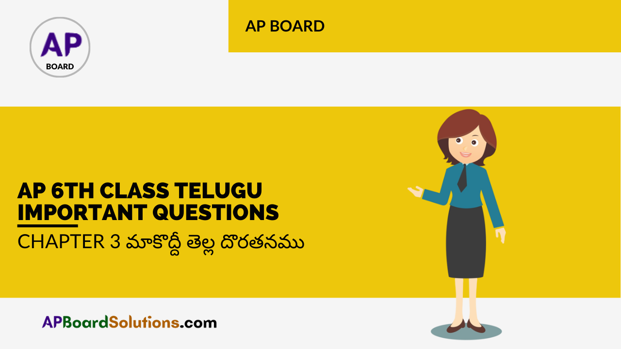 AP 6th Class Telugu Important Questions Chapter 3 మాకొద్దీ తెల్ల దొరతనము