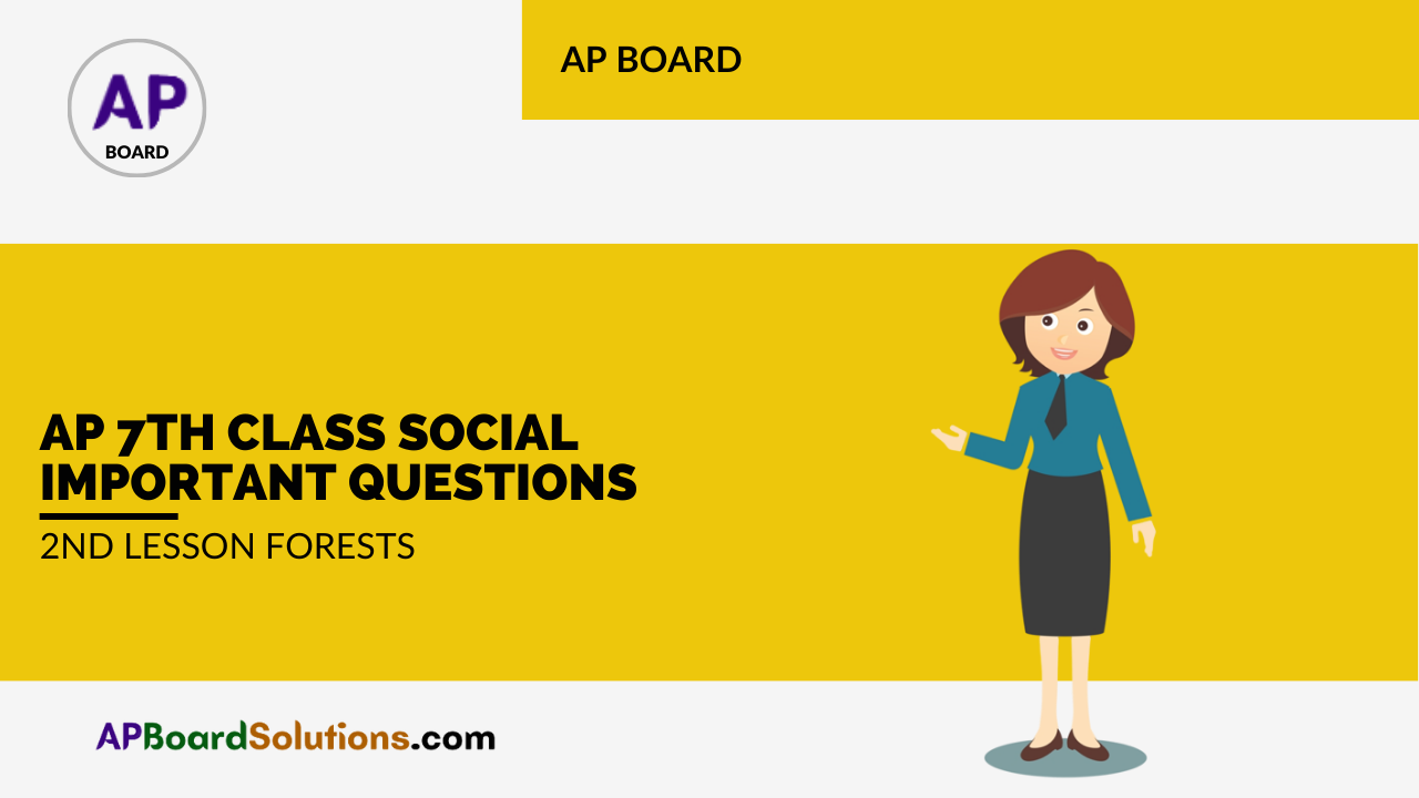 AP 7th Class Social Important Questions 2nd Lesson Forests
