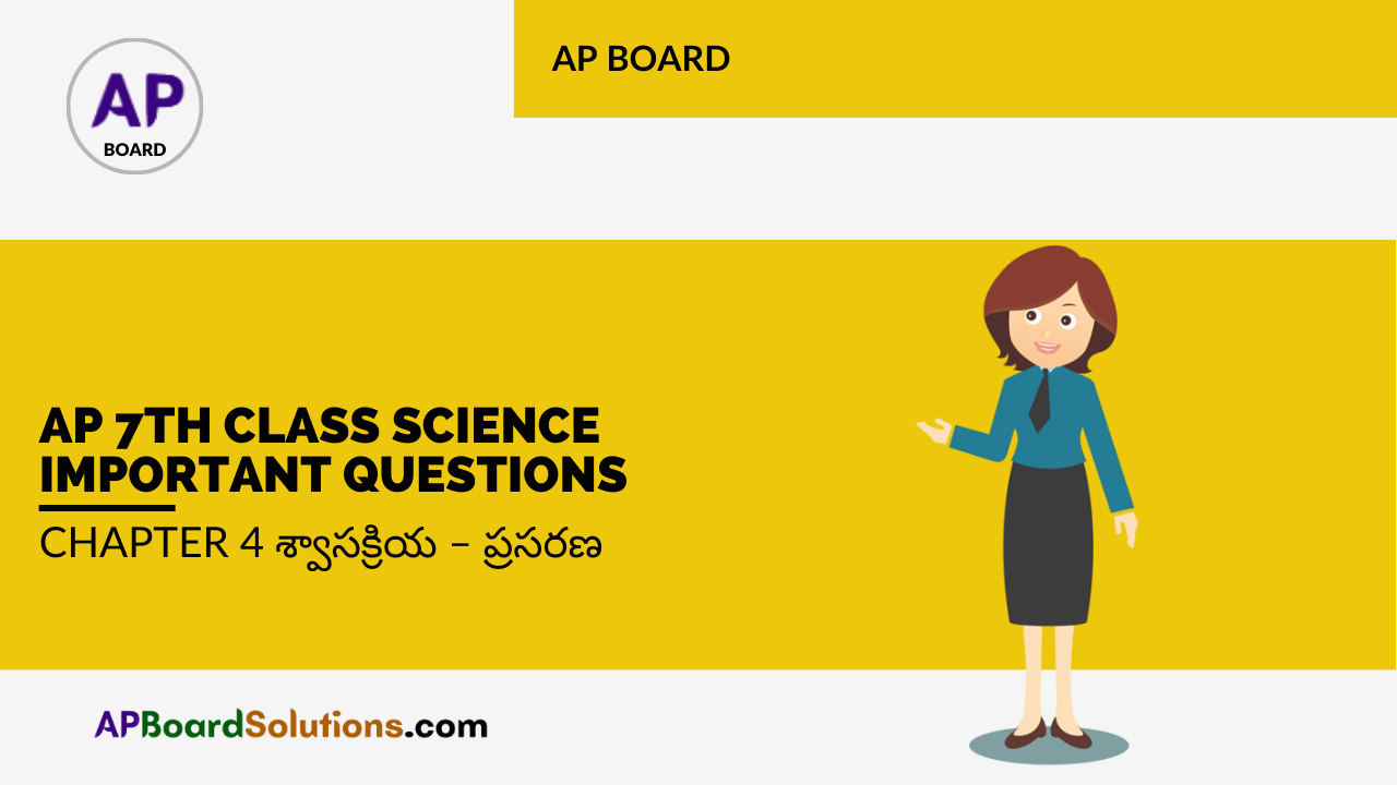 AP 7th Class Science Important Questions Chapter 4 శ్వాసక్రియ – ప్రసరణ