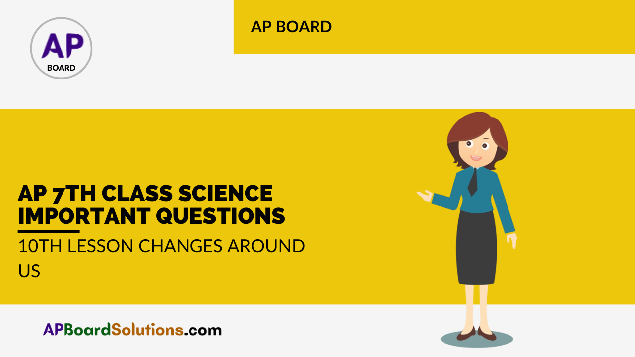 AP 7th Class Science Important Questions 10th Lesson Changes Around Us