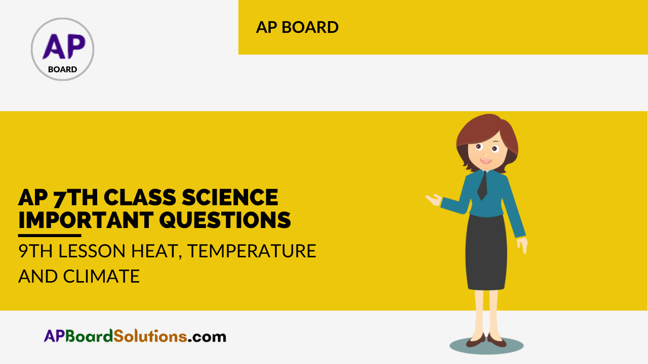 AP 7th Class Science Important Questions 9th Lesson Heat, Temperature and Climate