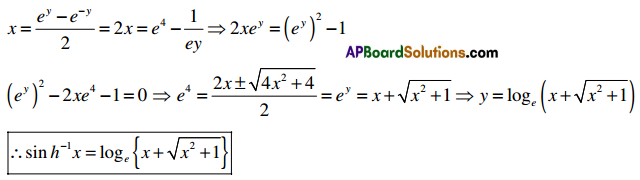 Inter 1st Year Maths 1A Hyperbolic Functions Formulas 1