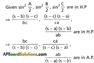 Inter 1st Year Maths 1A Properties of Triangles Solutions Ex 10(a) III Q10