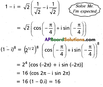 Inter 2nd Year Maths 2A De Moivre’s Theorem Important Questions 1
