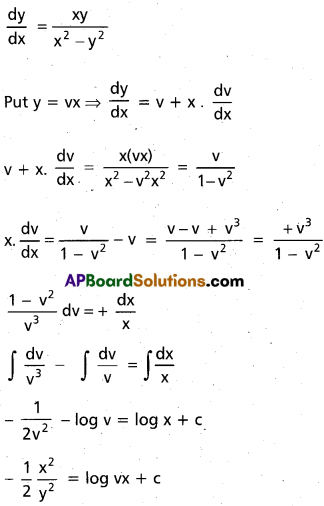 Inter 2nd Year Maths 2B Differential Equations Important Questions 4