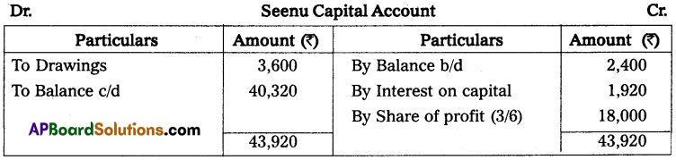 AP Inter 2nd Year Accountancy Study Material Chapter 5 Partnership Accounts Textual Exercises Q3