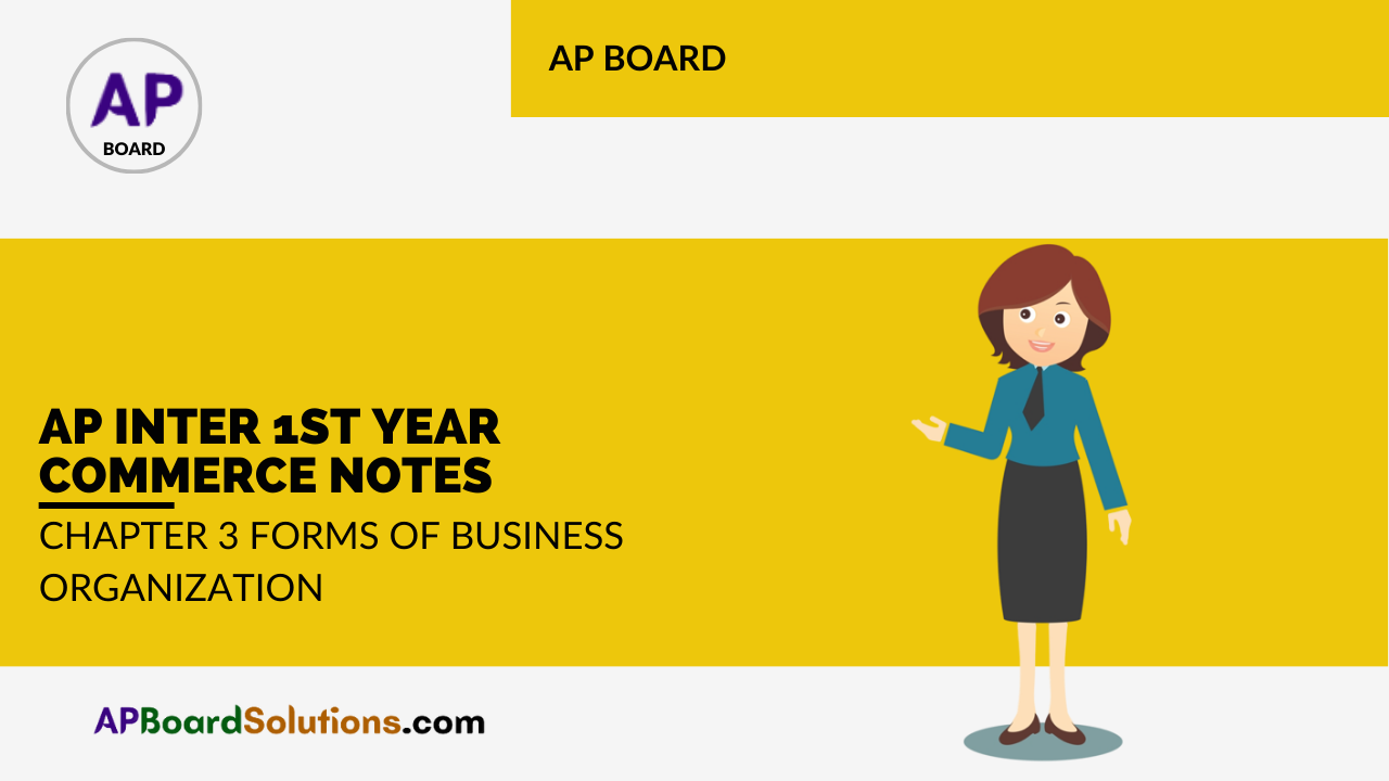 AP Inter 1st Year Commerce Notes Chapter 3 Forms of Business Organization