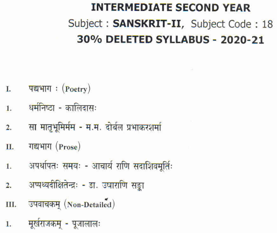 AP Inter 2nd Year Sanskrit Syllabus