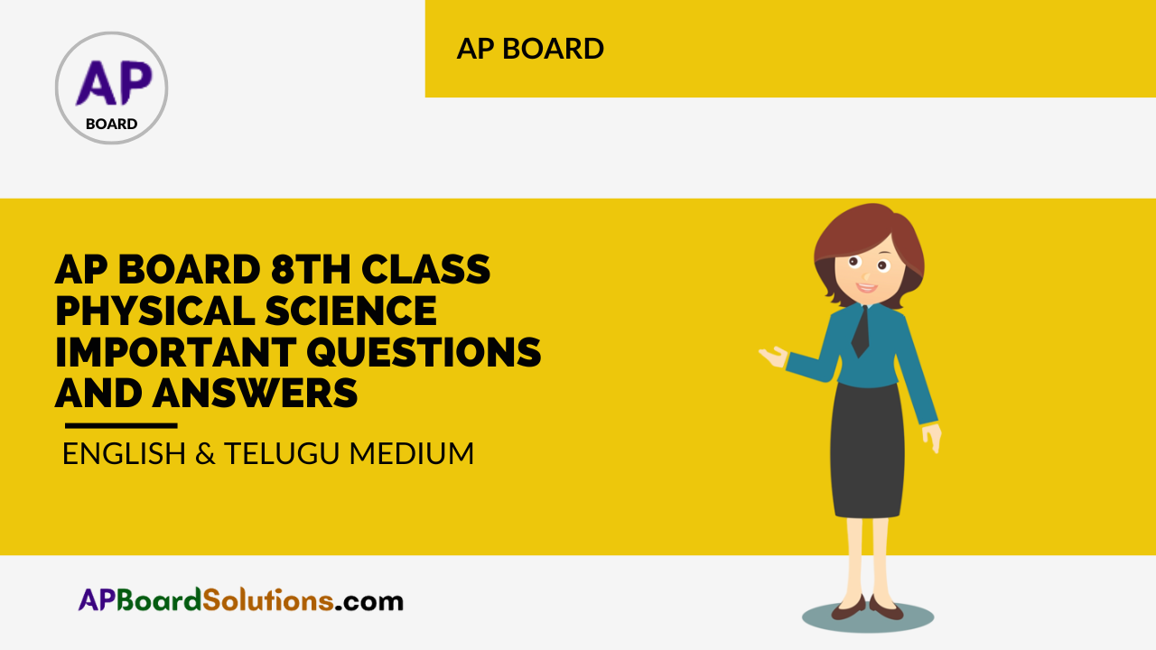 AP Board 8th Class Physical Science Important Questions and Answers English & Telugu Medium