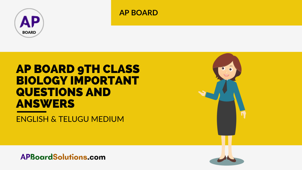 AP Board 9th Class Biology Important Questions and Answers English & Telugu Medium