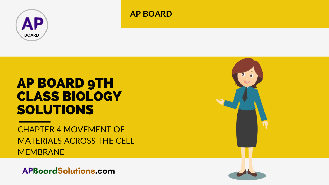 AP Board 9th Class Biology Solutions Chapter 4 Movement of Materials Across the Cell Membrane