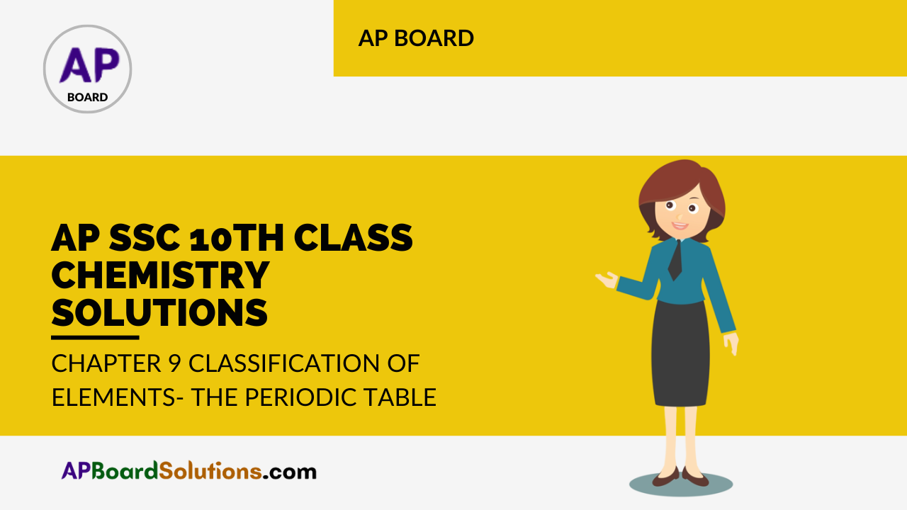 AP SSC 10th Class Chemistry Solutions Chapter 9 Classification of Elements- The Periodic Table