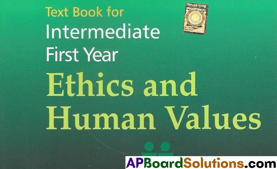 Ethics and Human Values Intermediate 1st Year Study Material Textbook Record Project Work Pdf