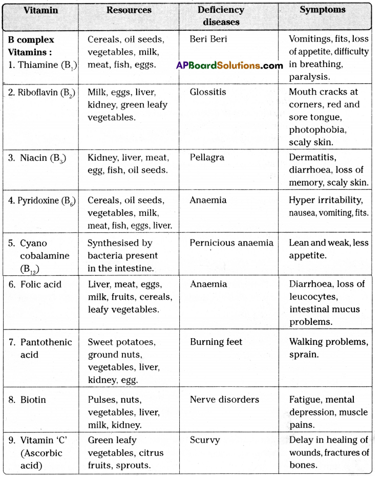 TS 10th Class Biology Important Questions 1st Lesson Nutrition 15