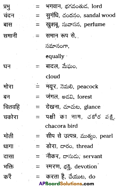 TS 10th Class Hindi Guide 7th Lesson भक्ति पद 3