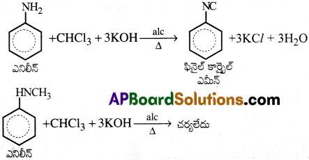 AP Inter 2nd Year Chemistry Important Questions Chapter 13 నైట్రోజన్లో ఉన్న కర్బన సమ్మేళనాలు 13