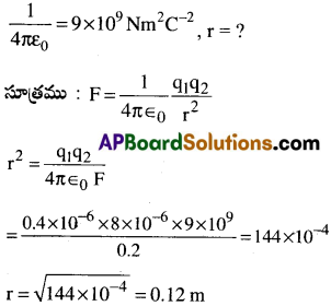 AP Inter 2nd Year Physics Important Questions Chapter 4 విద్యుత్ ఆవేశాలు, క్షేత్రాలు 31