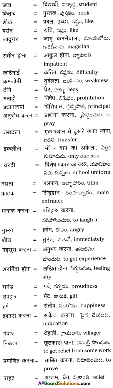 TS 10th Class Hindi Guide उपवाचक 3rd Lesson अपने स्कूल को एक उपहार 1