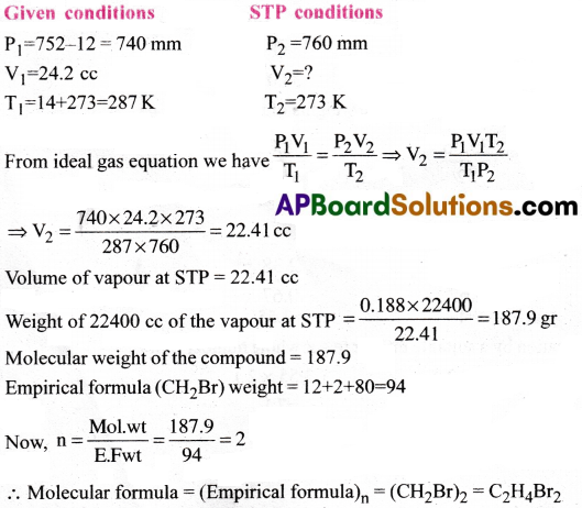 AP Inter 1st Year Chemistry Important Questions Chapter 5 Stoichiometry 14