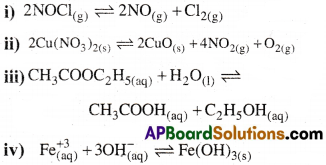 AP Inter 1st Year Chemistry Important Questions Chapter 7 Chemical Equilibrium and Acids-Bases 13