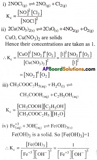 AP Inter 1st Year Chemistry Important Questions Chapter 7 Chemical Equilibrium and Acids-Bases 14