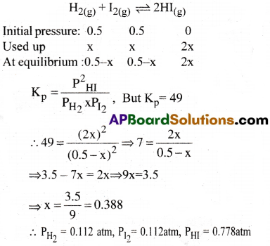 AP Inter 1st Year Chemistry Important Questions Chapter 7 Chemical Equilibrium and Acids-Bases 58