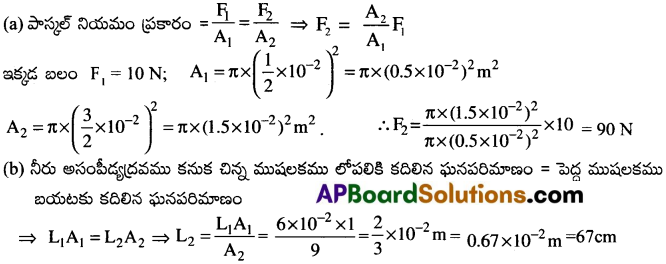 AP Inter 1st Year Physics Important Questions Chapter 11 ప్రవాహుల యాంత్రిక ధర్మాలు 22