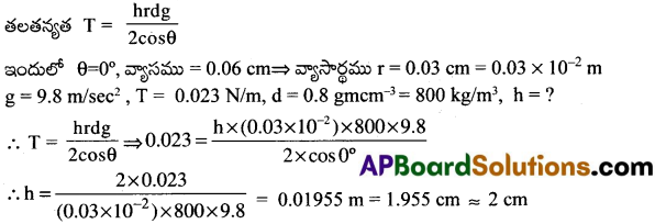 AP Inter 1st Year Physics Important Questions Chapter 11 ప్రవాహుల యాంత్రిక ధర్మాలు 24