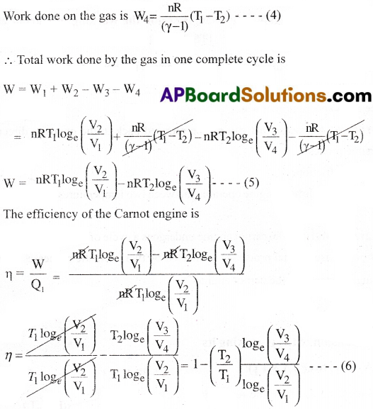 AP Inter 1st Year Physics Important Questions Chapter 13 Thermodynamics 10