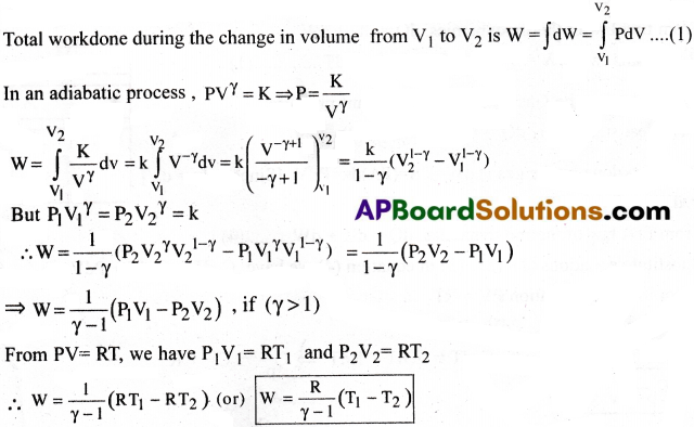 AP Inter 1st Year Physics Important Questions Chapter 13 Thermodynamics 5