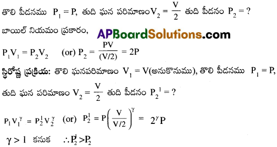 AP Inter 1st Year Physics Important Questions Chapter 13 ఉష్ణోగతిక శాస్త్రం 2