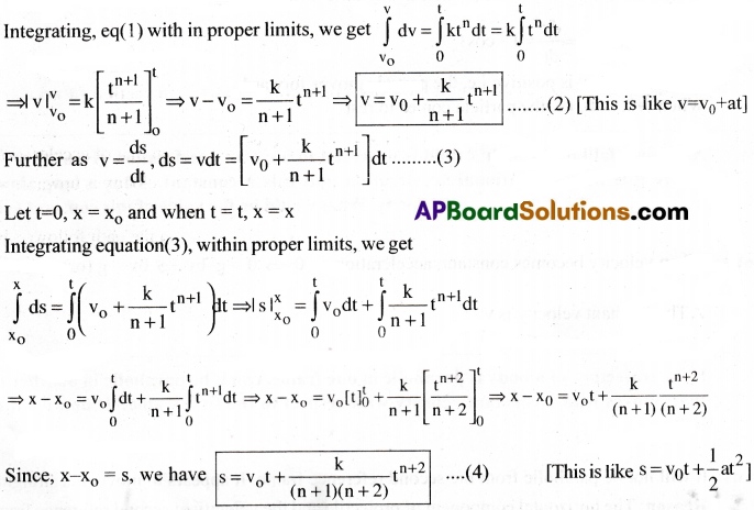 AP Inter 1st Year Physics Important Questions Chapter 3 Motion in a Straight Line 4