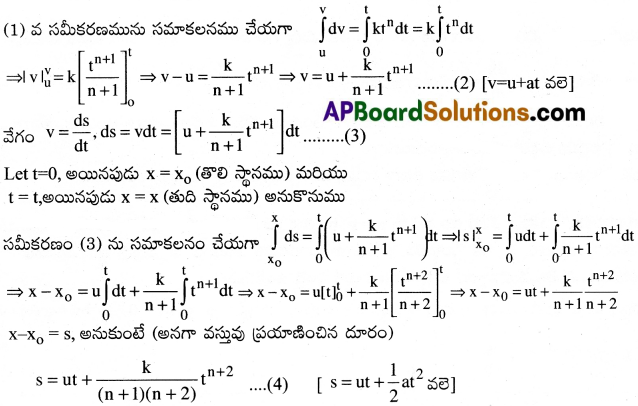 AP Inter 1st Year Physics Important Questions Chapter 3 సరళరేఖాత్మక గమనం 4