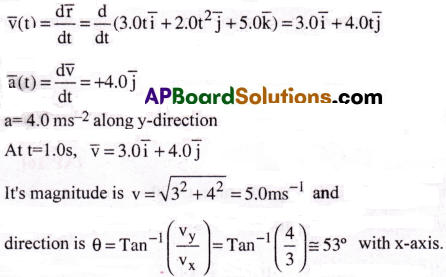 AP Inter 1st Year Physics Important Questions Chapter 4 Motion in a Plane 20