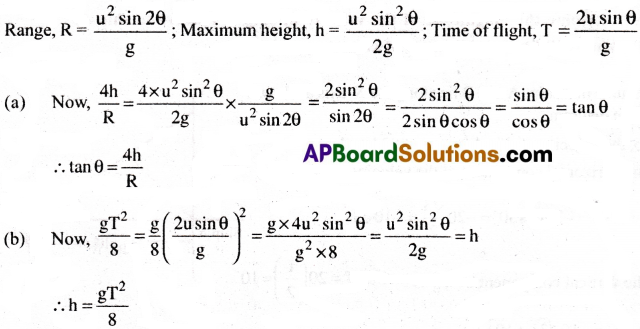 AP Inter 1st Year Physics Important Questions Chapter 4 Motion in a Plane 25