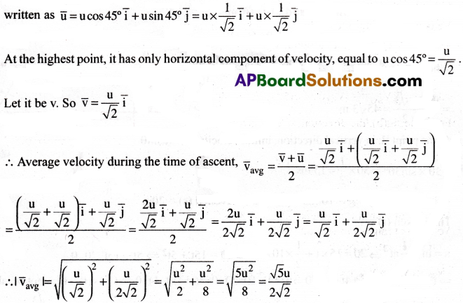 AP Inter 1st Year Physics Important Questions Chapter 4 Motion in a Plane 30