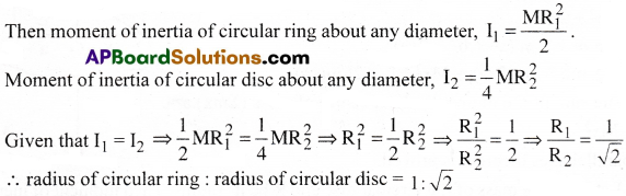 AP Inter 1st Year Physics Important Questions Chapter 7 Systems of Particles and Rotational Motion 13