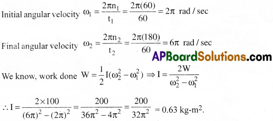 AP Inter 1st Year Physics Important Questions Chapter 7 Systems of Particles and Rotational Motion 33
