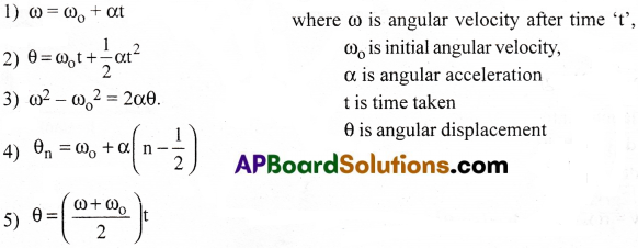 AP Inter 1st Year Physics Important Questions Chapter 7 Systems of Particles and Rotational Motion 6