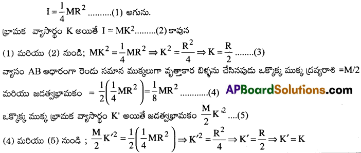AP Inter 1st Year Physics Important Questions Chapter 7 కణాల వ్యవస్థలు, భ్రమణ గమనం 11