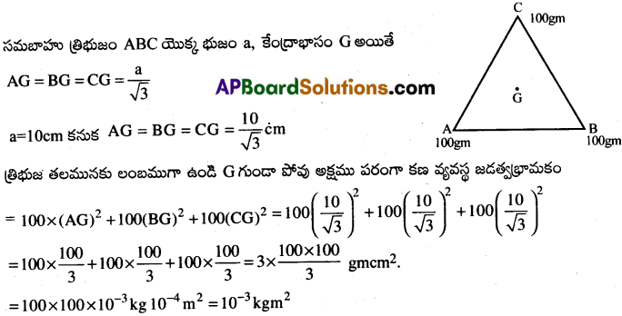 AP Inter 1st Year Physics Important Questions Chapter 7 కణాల వ్యవస్థలు, భ్రమణ గమనం 25