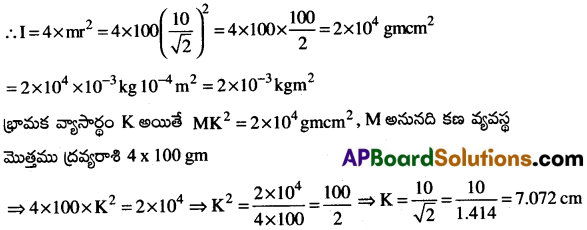 AP Inter 1st Year Physics Important Questions Chapter 7 కణాల వ్యవస్థలు, భ్రమణ గమనం 27