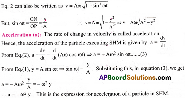 AP Inter 1st Year Physics Important Questions Chapter 8 Oscillations 10